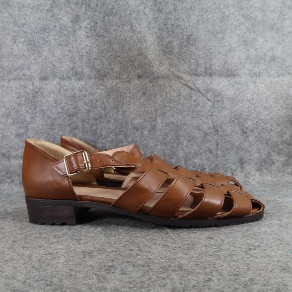 Sandals Casual Fashion Fisherman Brown Strappy Womens 43 Buckle Strap Closed Toe - Picture 1 of 11